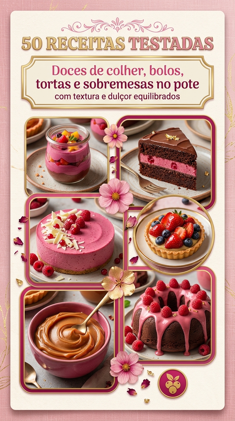 50 Receitas Testadas - doces de colher, bolos, tortas e sobremesas no pote
